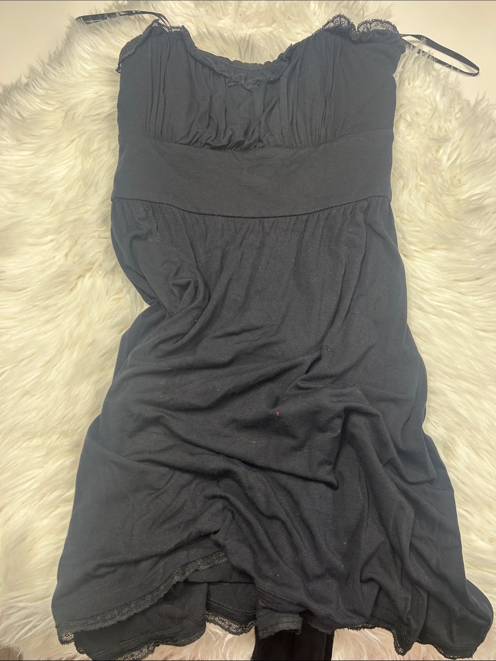 Vintage Betsey Johnson Black Lace-Trim Dress Size Small
